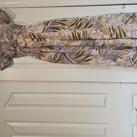 Anthropologie Patrons of Peace Floral Off Shoulder Lilac Jumpsuit Sz Sm NWOT - Picture 9 of 9